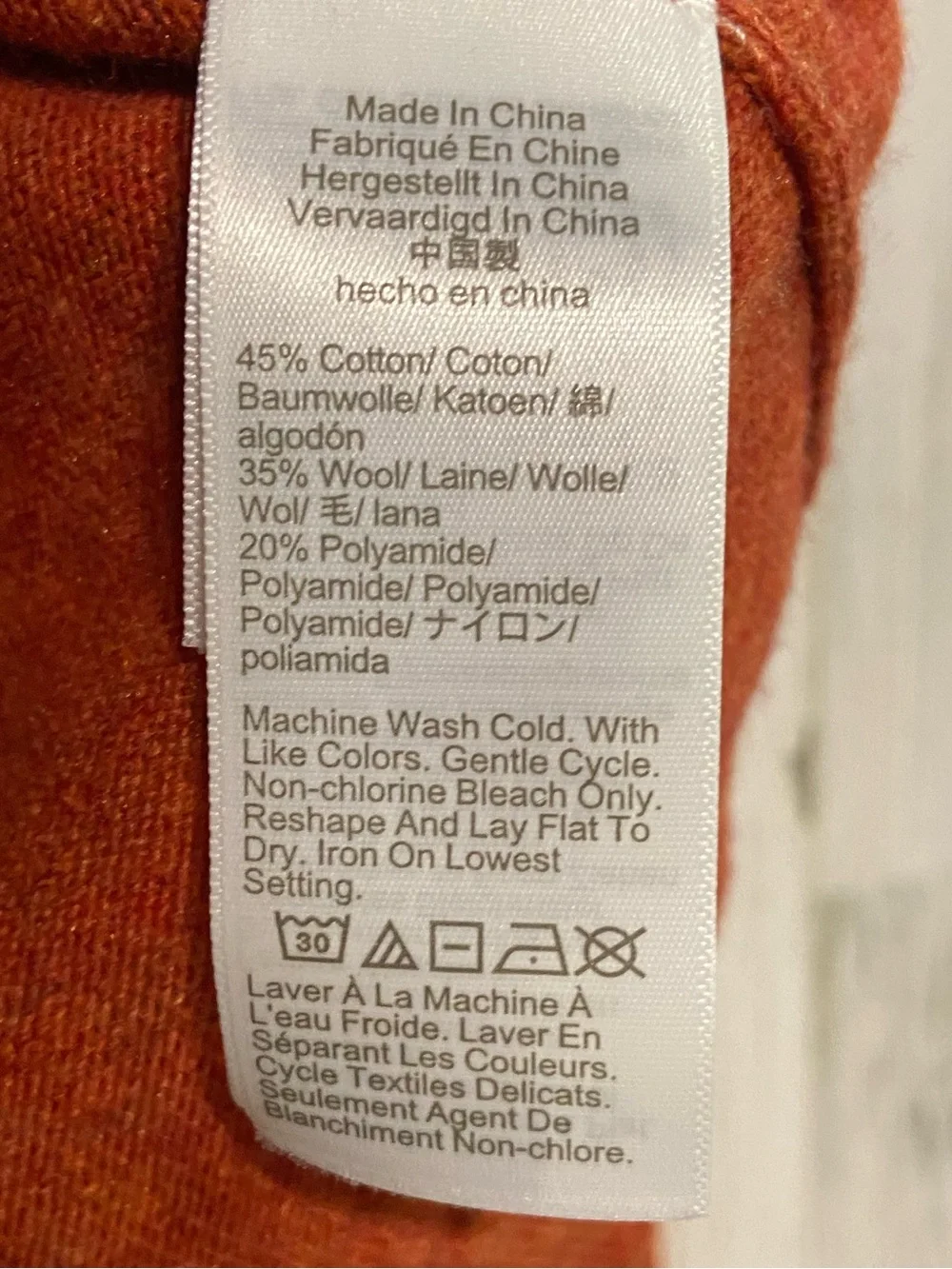 J.Crew Orange Teddie Pullover Sweater Medium